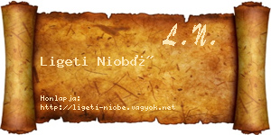 Ligeti Niobé névjegykártya